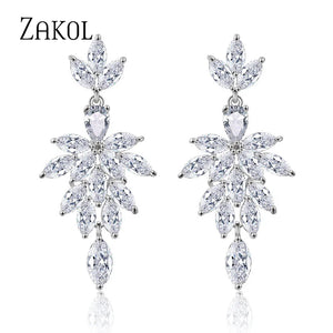 Monstera Leaf Zircon Earrings EP2168
