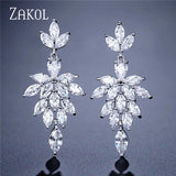 Monstera Leaf Zircon Earrings EP2168