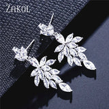 Monstera Leaf Zircon Earrings EP2168