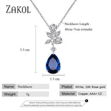 Water Drop CZ Leaf Pendant Necklace FSNP2143