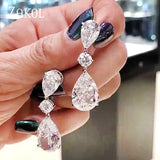 Zirconia Teardrop Bridal Dangle Earrings Wedding Jewelry
