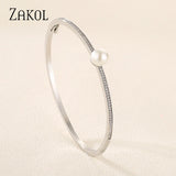 Zircon Pearl Bangles Bracelets for Women - Glamour Bracelet Party Jewelry