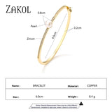 Zircon Pearl Bangles Bracelets for Women - Glamour Bracelet Party Jewelry