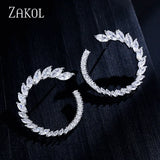 Moon Shape Crystal CZ Stud Earrings