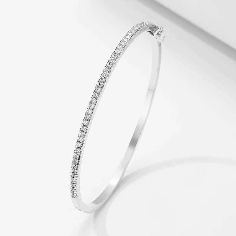 ZAKOL Micro CZ Bangle Colorful Bracelet Wedding Party Jewelry