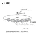 Leaf CZ Adjustable Bracelet for Women Bridal Wedding Jewelry