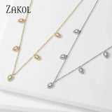 Thin Chain Leaf Pendant Choker Jewelry FSNP2169