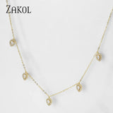Thin Chain Leaf Pendant Choker Jewelry FSNP2169