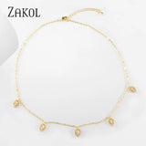 Thin Chain Leaf Pendant Choker Jewelry FSNP2169