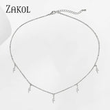 Thin Chain Leaf Pendant Choker Jewelry FSNP2169