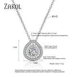 Sparkling Teardrop Zircon Chain Pendant Necklaces Wedding Jewelry for Women