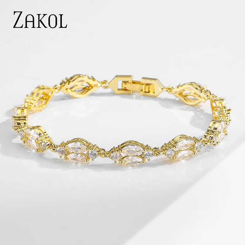 Leaf Charm CZ Bracelet for Women BP2183