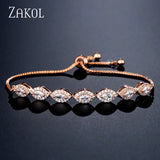 Adjustable CZ Bracelet for Women Wedding Party Jewelry