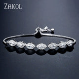 Adjustable CZ Bracelet for Women Wedding Party Jewelry