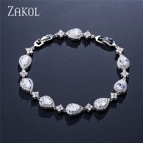 Water Drop CZ Stone Bracelet for Women FSBP2014