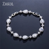 Water Drop CZ Stone Bracelet for Women FSBP2014