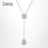 Zirconia Pendant Charm Necklace Jewelry Wedding Gift For Girlfriend FSNP2068