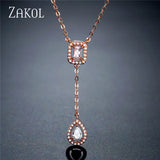 Zirconia Pendant Charm Necklace Jewelry Wedding Gift For Girlfriend FSNP2068