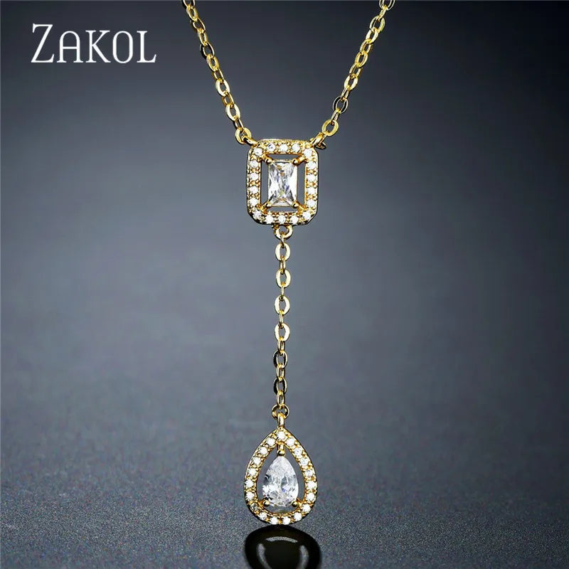Zirconia Pendant Charm Necklace Jewelry Wedding Gift For Girlfriend FSNP2068