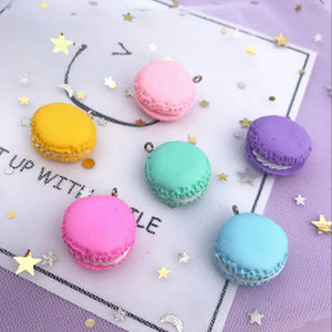 20mm Soft Pottery Macaron Pendant Resin DIY Earrings Necklace Decor 10 PCs