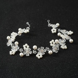 Flower Headbands Braided Hair Vine Pearl Headpiece Hair Ornament