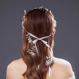 Flower Headbands Braided Hair Vine Pearl Headpiece Hair Ornament