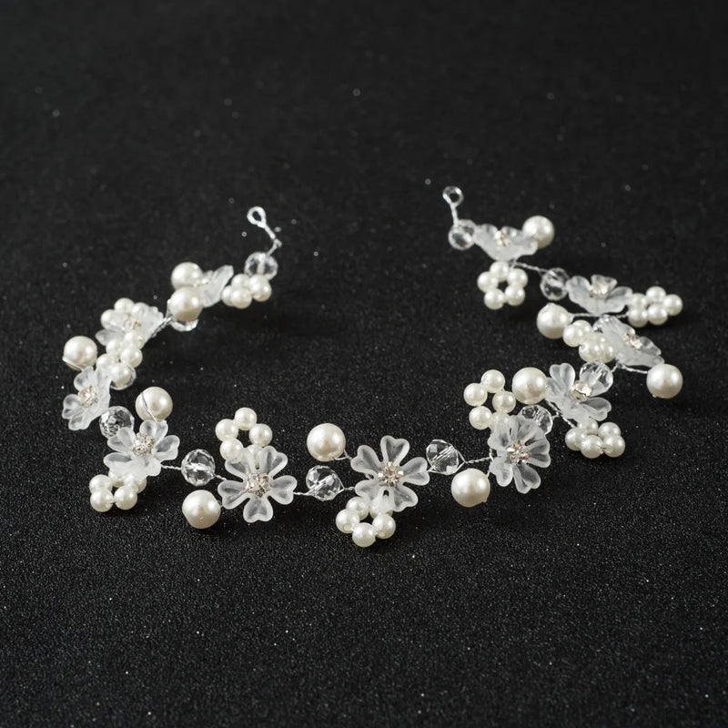 Flower Headbands Braided Hair Vine Pearl Headpiece Hair Ornament