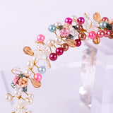 Flower Headbands Braided Hair Vine Pearl Headpiece Hair Ornament