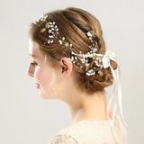 Flower Headbands Braided Hair Vine Pearl Headpiece Hair Ornament