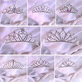 Crystal Bridal Crown Princess Pearls Birthday Wedding Hair Accessories