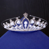 Crystal Bridal Crown Princess Pearls Birthday Wedding Hair Accessories