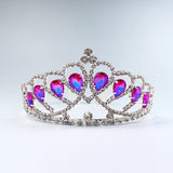 Colorful Crystal Crown Party Jewelry Princess Birthday Hair Band