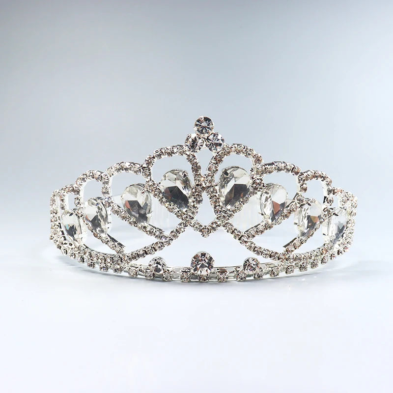 Colorful Crystal Crown Party Jewelry Princess Birthday Hair Band