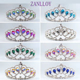 Colorful Crystal Crown Party Jewelry Princess Birthday Hair Band