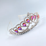 Colorful Crystal Crown Party Jewelry Princess Birthday Hair Band