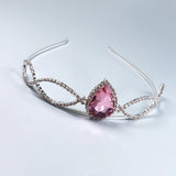 Pink Crystal Crown Ladies Party Jewelry Princess Birthday Hair Band