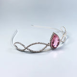 Pink Crystal Crown Ladies Party Jewelry Princess Birthday Hair Band