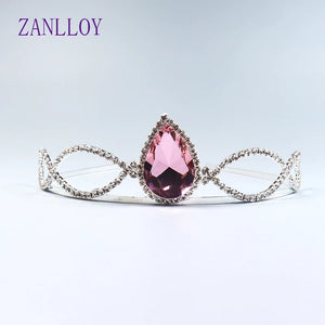 Pink Crystal Crown Ladies Party Jewelry Princess Birthday Hair Band