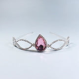 Pink Crystal Crown Ladies Party Jewelry Princess Birthday Hair Band