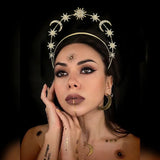 Metal Moon Stars Hairband Bridal Crown Wedding Headdress Jewelry
