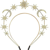 Metal Moon Stars Hairband Bridal Crown Wedding Headdress Jewelry