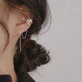 ZAY Stars Ear Clip Tassel Earrings Zircon Ear Cuff Ear Line Jewelry Gift