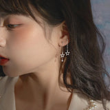 ZAY Stars Ear Clip Tassel Earrings Zircon Ear Cuff Ear Line Jewelry Gift