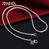 1MM/2MM/3MM Snake Chain Necklaces 925 Silver