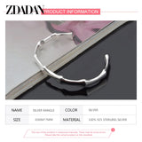 925 Silver Bamboo Joint Adjustable Bangle Wedding Jewelry