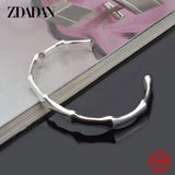 925 Silver Bamboo Joint Adjustable Bangle Wedding Jewelry