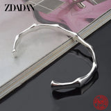 925 Silver Bamboo Joint Adjustable Bangle Wedding Jewelry