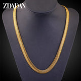 24K 6MM Snake Chain Necklace Men's Party Jewelry
