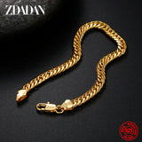 925 Silver 18K 6MM Charm Bracelet Men Women Gift