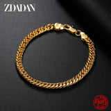 925 Silver 18K 6MM Charm Bracelet Men Women Gift